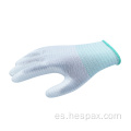 Guantes de nylon neylon neylon PU de Hespax Pu